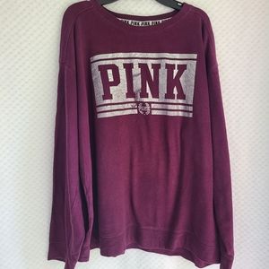 PINK by Victoria's Secret Dark Wine Red Sweatshirt Sz. L